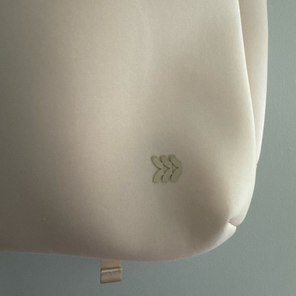 ALL IN MOTION FAUX NEOPRENE BACKPACK MINIMALIST BEIGE COLOR
